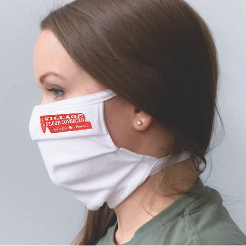 Pleated Masks with Ties - Printed Logo